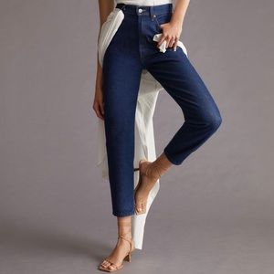 MOTHER Indigo High-Rise Cropped Straight Jeans